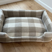 Natural Hemp Linen Pet Bed Filled Organic Hemp Fiber in thick Linen Natural Fabric Dog Floor cushion Pad Medium Large Dog cots eco friendly