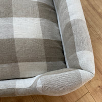 Natural Hemp Linen Pet Bed Filled Organic Hemp Fiber in thick Linen Natural Fabric Dog Floor cushion Pad Medium Large Dog cots eco friendly