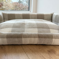 Natural Hemp Linen Pet Bed Filled Organic Hemp Fiber in thick Linen Natural Fabric Dog Floor cushion Pad Medium Large Dog cots eco friendly