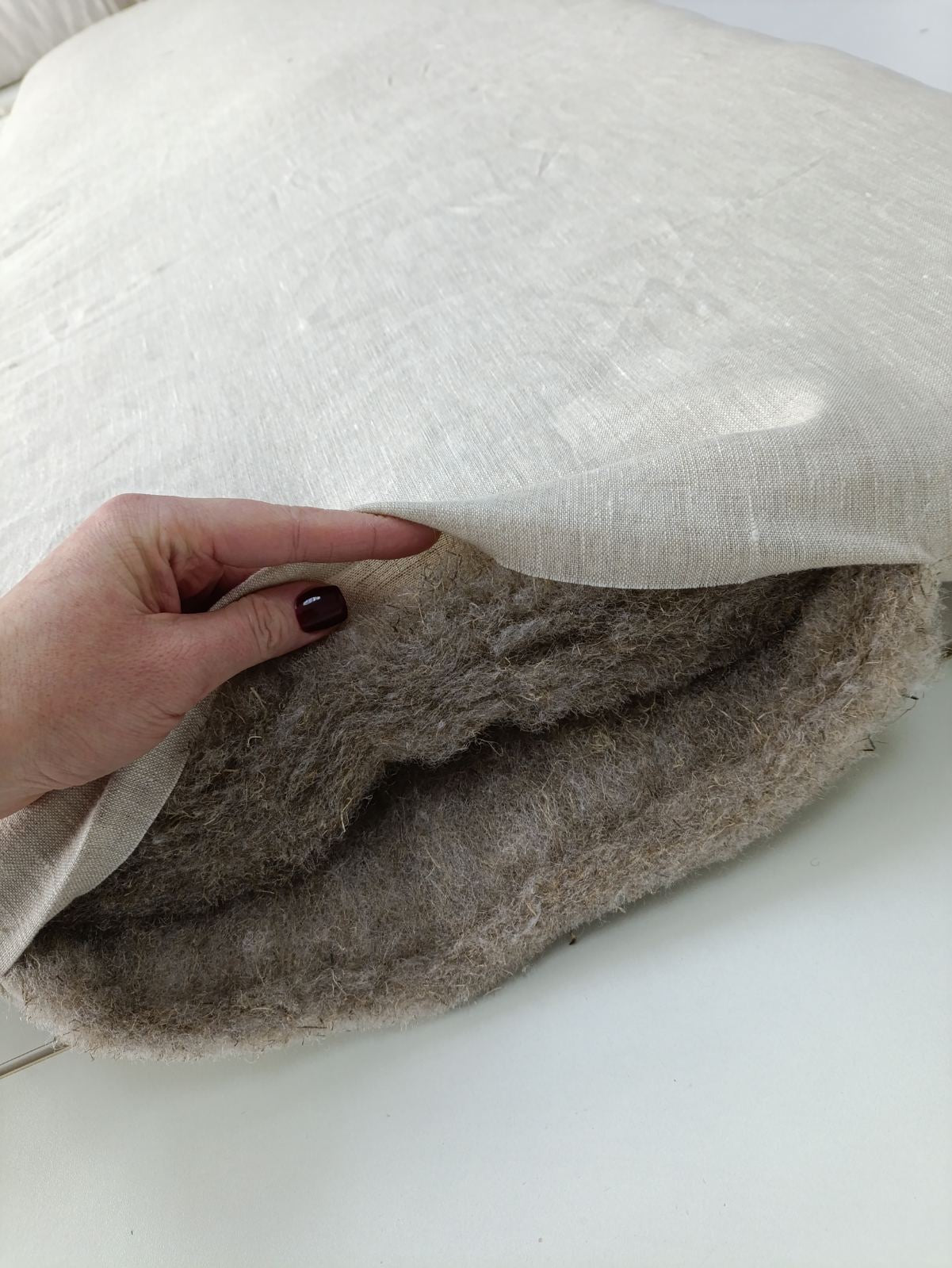 HEMP Linen Topper Protector 1.2” (3 cm) thick filled organic hemp fiber filler Shikibuton Mat in Linen fabric Custom Size Hand made