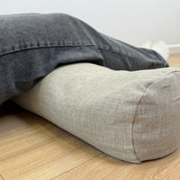 Hemp Linen Bolster filled organic Buckwheat hulls yoga pillow Meditation pillow natural non dyed Linen / Hemp fabric