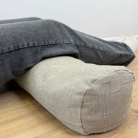 Hemp Linen Bolster filled organic Buckwheat hulls yoga pillow Meditation pillow natural non dyed Linen / Hemp fabric