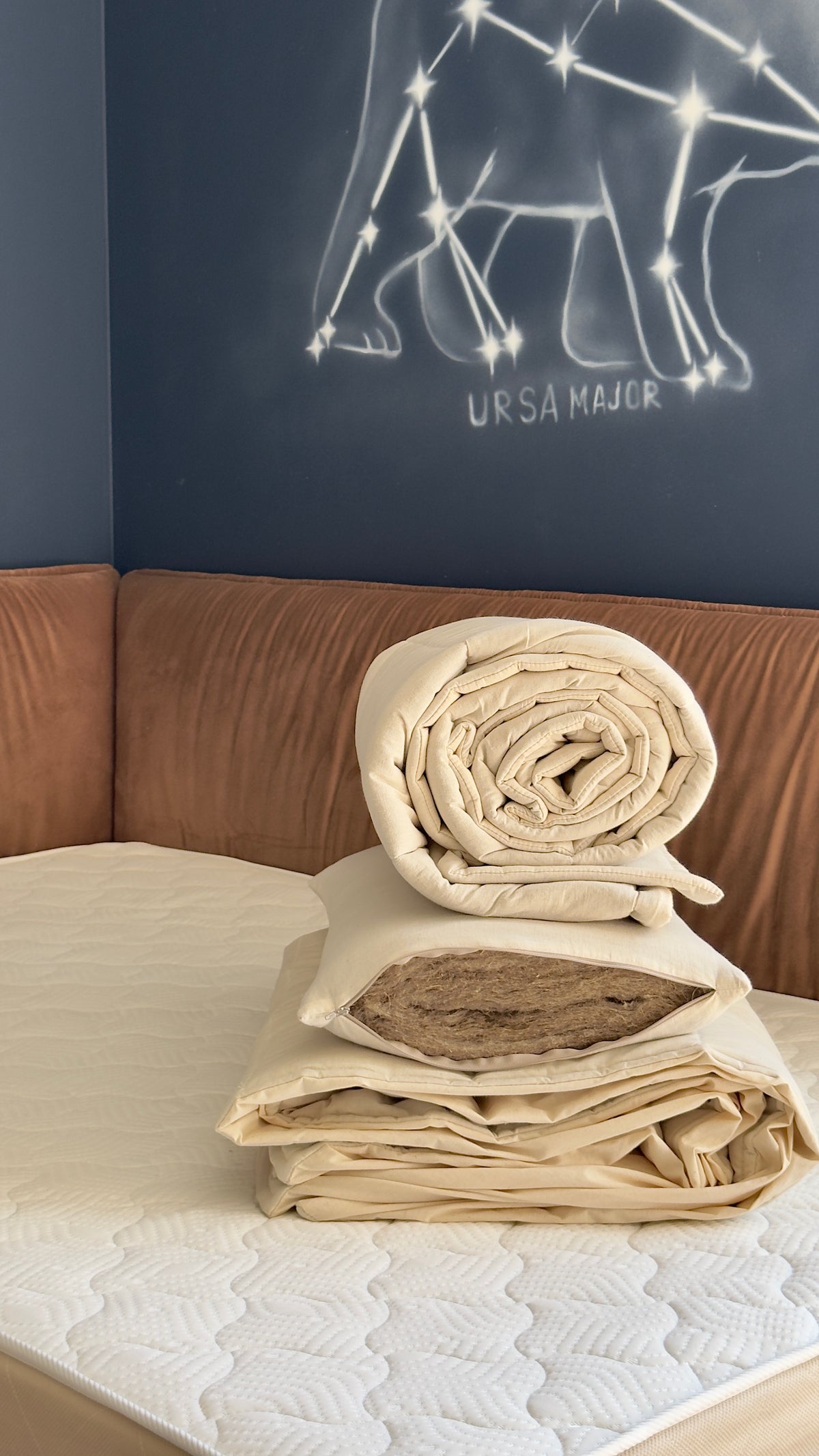 Hemp Linen Mattress Pad cover as fitted sheet filled organic Hemp Fiber in 100% non-dyed Cotton fabric Queen Full, Twin, King, custom size/Hypoallergenic (Copy)