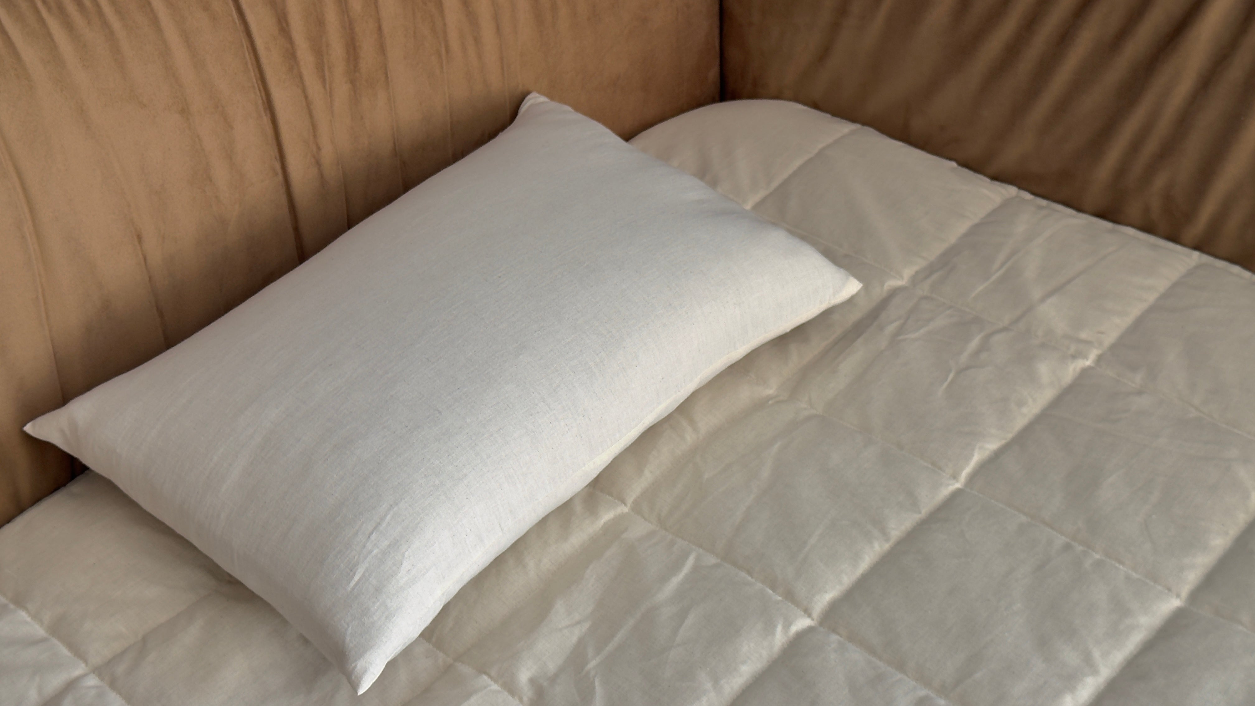 HEMP Pillow filled organic HEMP FIBER in natural Cotton fabric with regulation height