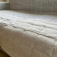 Linen Quilted Sofa Cover filled organic Hemp Fiber Protector Covers Machine Washable Furniture Protectors Couch Slipcovers Custom made sizes