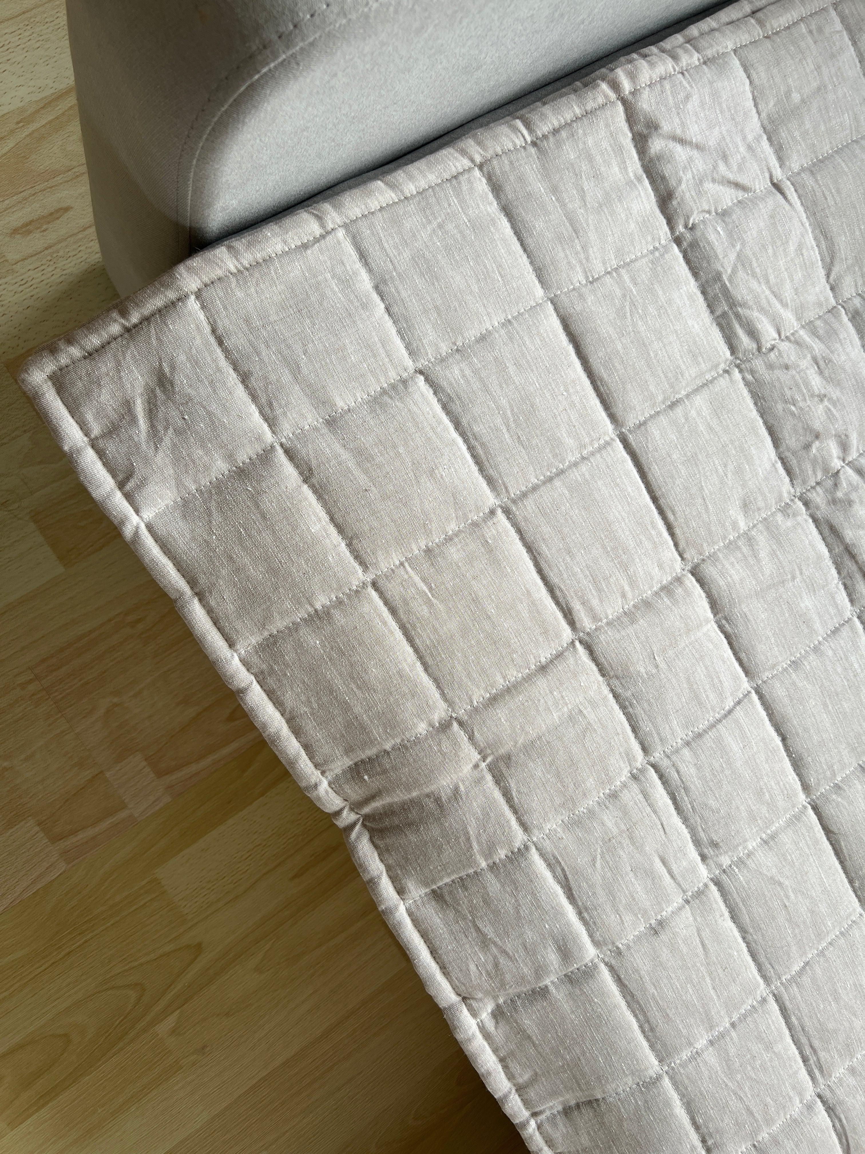 Linen Quilted Sofa Cover filled organic Hemp Fiber Protector Covers Machine Washable Furniture Protectors Couch Slipcovers Custom made sizes