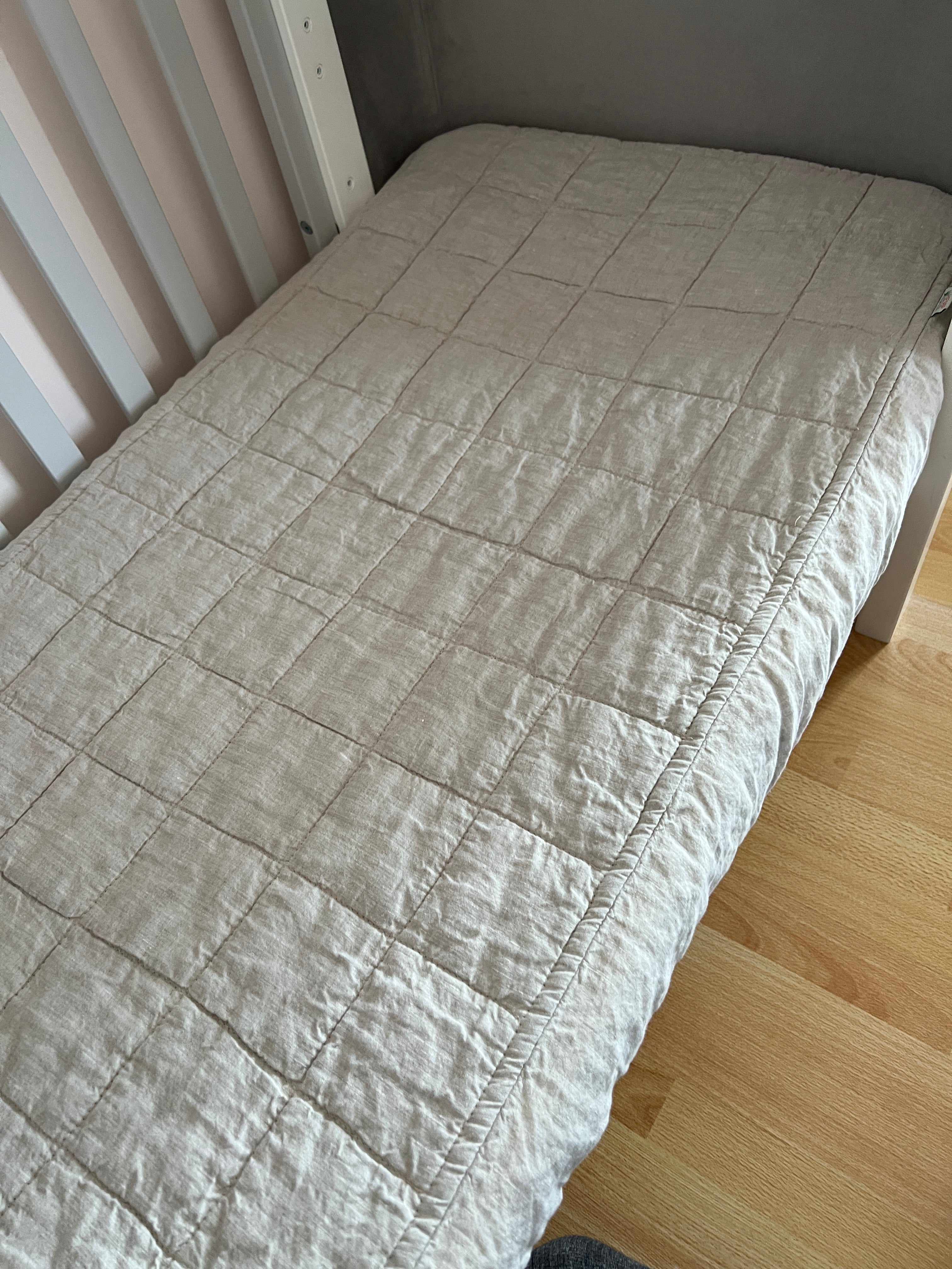 Organic Hemp Mattress Pad in linen fabric as fitted sheet/ filled Hemp Fiber + 100% Flax cover/Queen Full, Twin, King size/Hypoallergenic