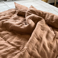 Soft Natural HEMP Linen blanket organic Hemp fiber filling in Natural Linen Fabric Full Twin Queen custom size cozy organic quilted blanket