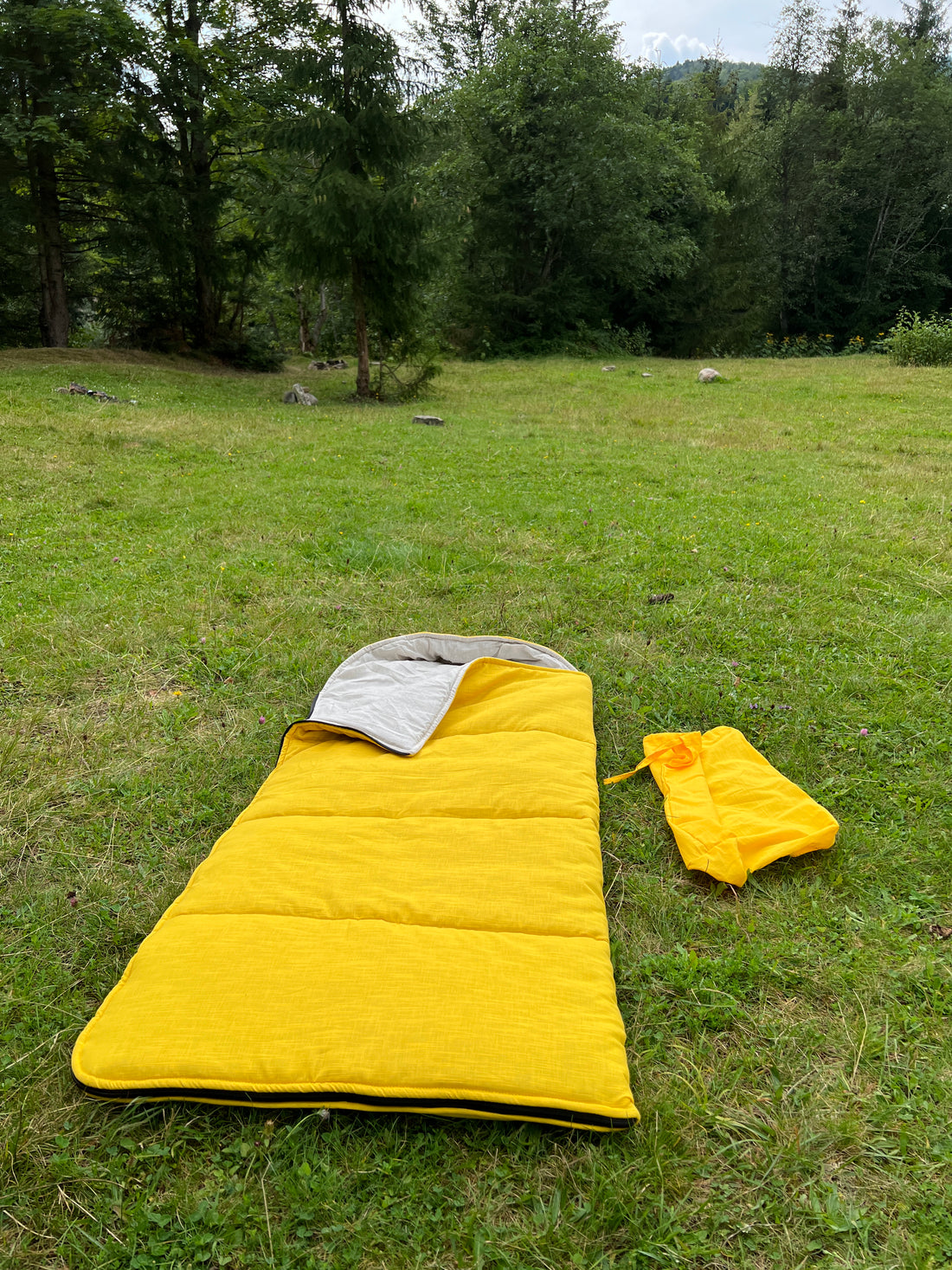 Toddler HEMP Linen Sleeping Bag with Hood School Yellow Nap mat for Kids, Toddler Nap Mat organic hemp fiber filling in hemp linen fabric