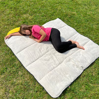 Red Kids natural HEMP Linen Sleeping Bag with Hood School Nap mat for Kids, camping van sleeping bag organic hemp fiber filling
