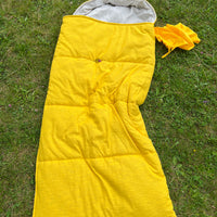Toddler HEMP Linen Sleeping Bag with Hood School Yellow Nap mat for Kids, Toddler Nap Mat organic hemp fiber filling in hemp linen fabric