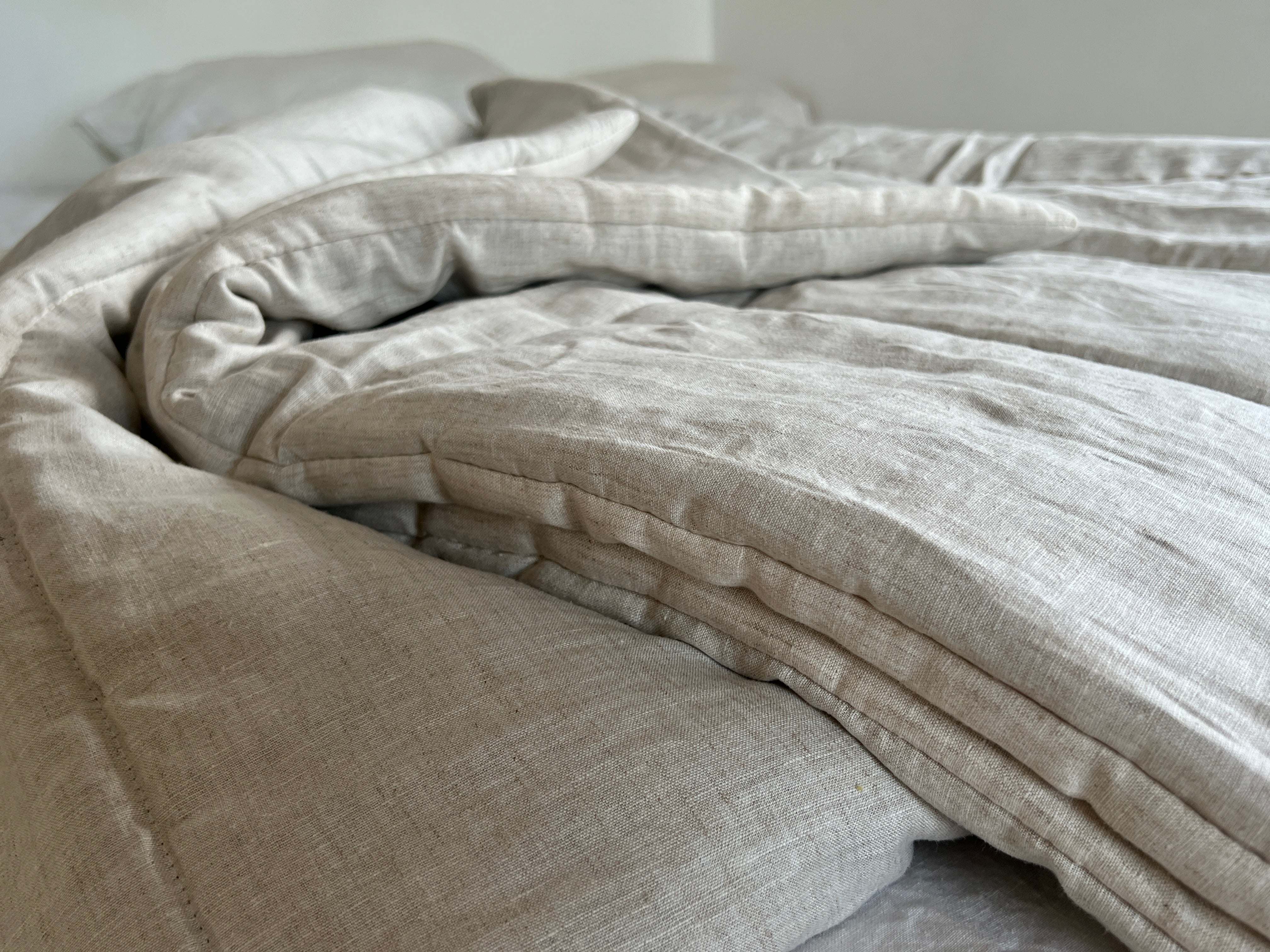 Natural Hemp Blanket 55" x 81" (140x206 cm) filler organic Hemp fiber in Hemp not dyed fabric Custom size