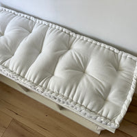 White Hemp Linen Window Mudroom Floor Bench Cushion filled organic Hemp Fiber filling in Linen Fabric Custom Made