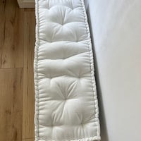 White Hemp Linen Window Mudroom Floor Bench Cushion filled organic Hemp Fiber filling in Linen Fabric Custom Made