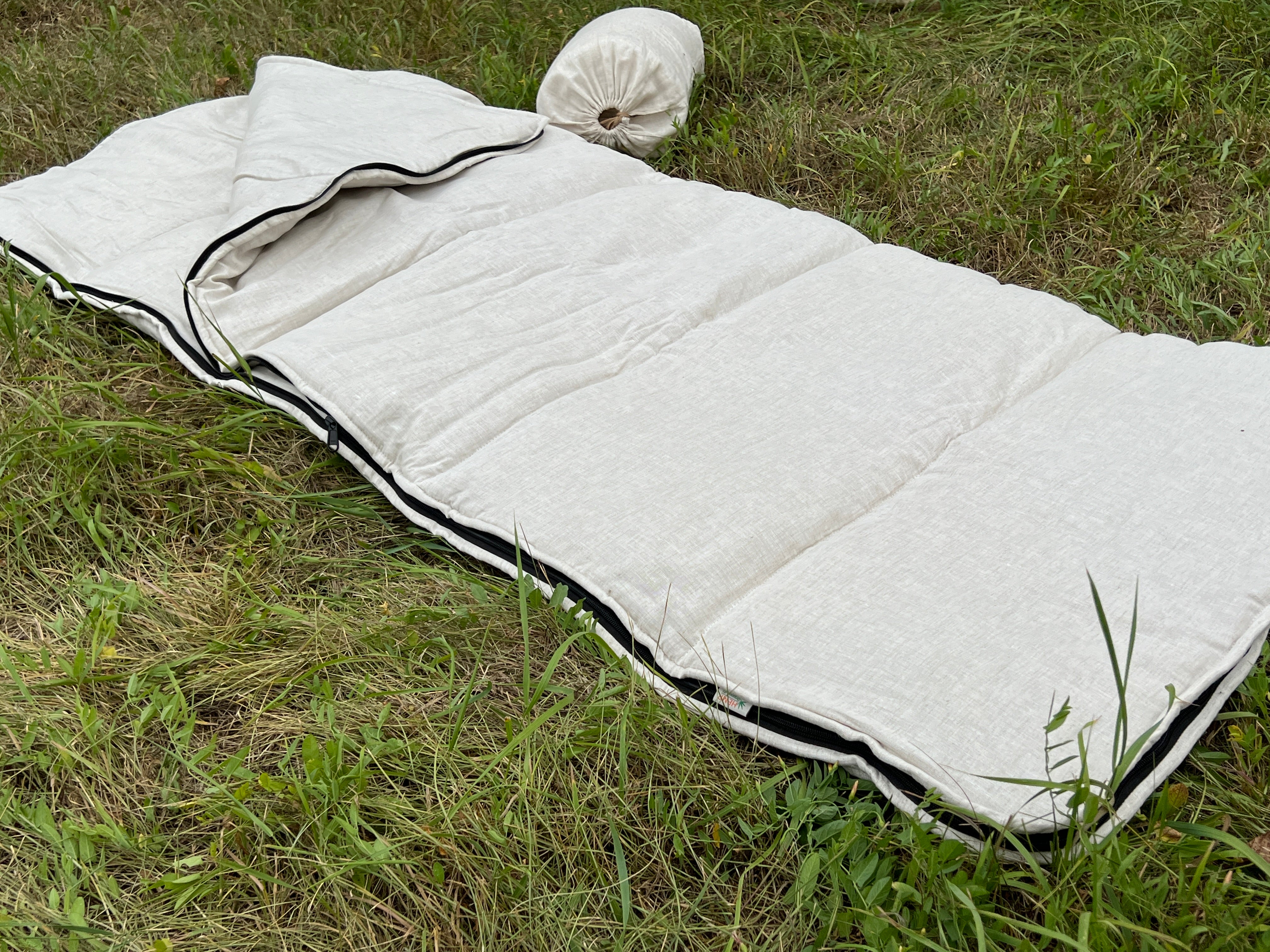 Thick HEMP Sleeping bag HEMP fabric filled organic Hemp fiber filling - Hemp sleep bag / blanket quilt, hand made