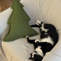 Hemp Linen Pillow Christmas Tree filled HEMP Fiber filler in Linen fabric Custom size / Color Carpet Activity Tummy time pillow