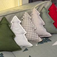 Hemp Linen Pillow Christmas Tree filled HEMP Fiber filler in Linen fabric Custom size / Color Carpet Activity Tummy time pillow
