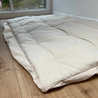 HEMP topper-mattress pad like fitted sheet mat 1.5” thickness filled organic hemp fiber filler in natural non-dyed Cotton fabric Custom Size Hand made