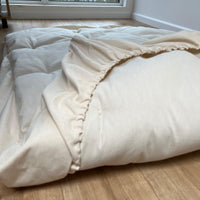 HEMP topper-mattress pad like fitted sheet mat 1.5” thickness filled organic hemp fiber filler in natural non-dyed Cotton fabric Custom Size Hand made