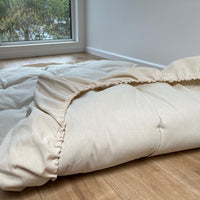 HEMP topper-mattress pad like fitted sheet mat 1.5” thickness filled organic hemp fiber filler in natural non-dyed Cotton fabric Custom Size Hand made