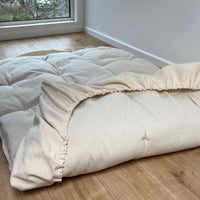 HEMP topper-mattress pad like fitted sheet mat 1.5” thickness filled organic hemp fiber filler in natural non-dyed Cotton fabric Custom Size Hand made