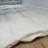 HEMP topper-mattress pad like fitted sheet mat 1.5” thickness filled organic hemp fiber filler in natural non-dyed Cotton fabric Custom Size Hand made