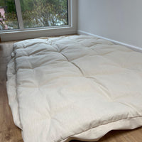 HEMP topper-mattress pad like fitted sheet mat 1.5” thickness filled organic hemp fiber filler in natural non-dyed Cotton fabric Custom Size Hand made