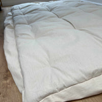 HEMP topper-mattress pad like fitted sheet mat 1.5” thickness filled organic hemp fiber filler in natural non-dyed Cotton fabric Custom Size Hand made
