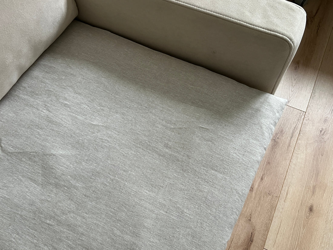 Organic Hemp Linen Sofa Protector Cover for Dogs Cats Machine Washable Furniture Protectors Sofa & Couch Custom made sizes Sofa Topper