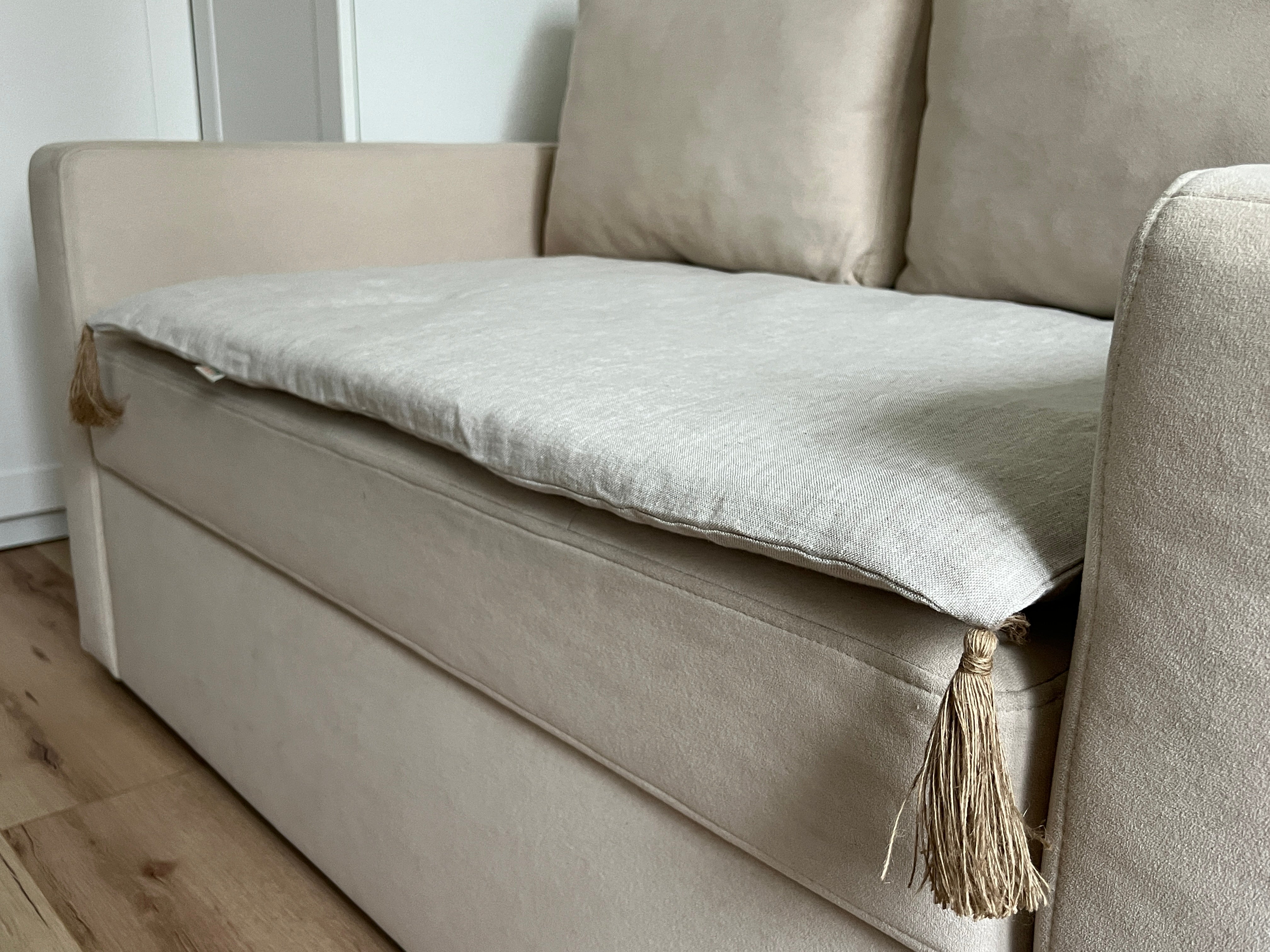 Organic Hemp Linen Sofa Protector Cover for Dogs Cats Machine Washable Furniture Protectors Sofa & Couch Custom made sizes Sofa Topper