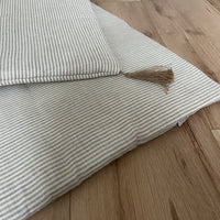 Hemp Linen Play Mat filled organic HEMP Fiber in Natural Linen fabric Stripe Nursery Blanky padded Montessori playmat baby room decoration