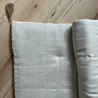 Hemp Linen Play Mat filled organic HEMP Fiber in Natural Linen fabric Stripe Nursery Blanky padded Montessori playmat baby room decoration