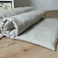 Natural Hemp Linen Play Mat with Linen Removable cover filled organic HEMP Fiber - cotton mat in non-dyed linen Nursery Baby Blanky padded