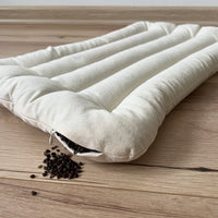 Meditation Сushion with Buckwheat hulls in natural non-dyed Cotton fabric / for Yoga studio/ zabuton Organic Massage Pillow seat