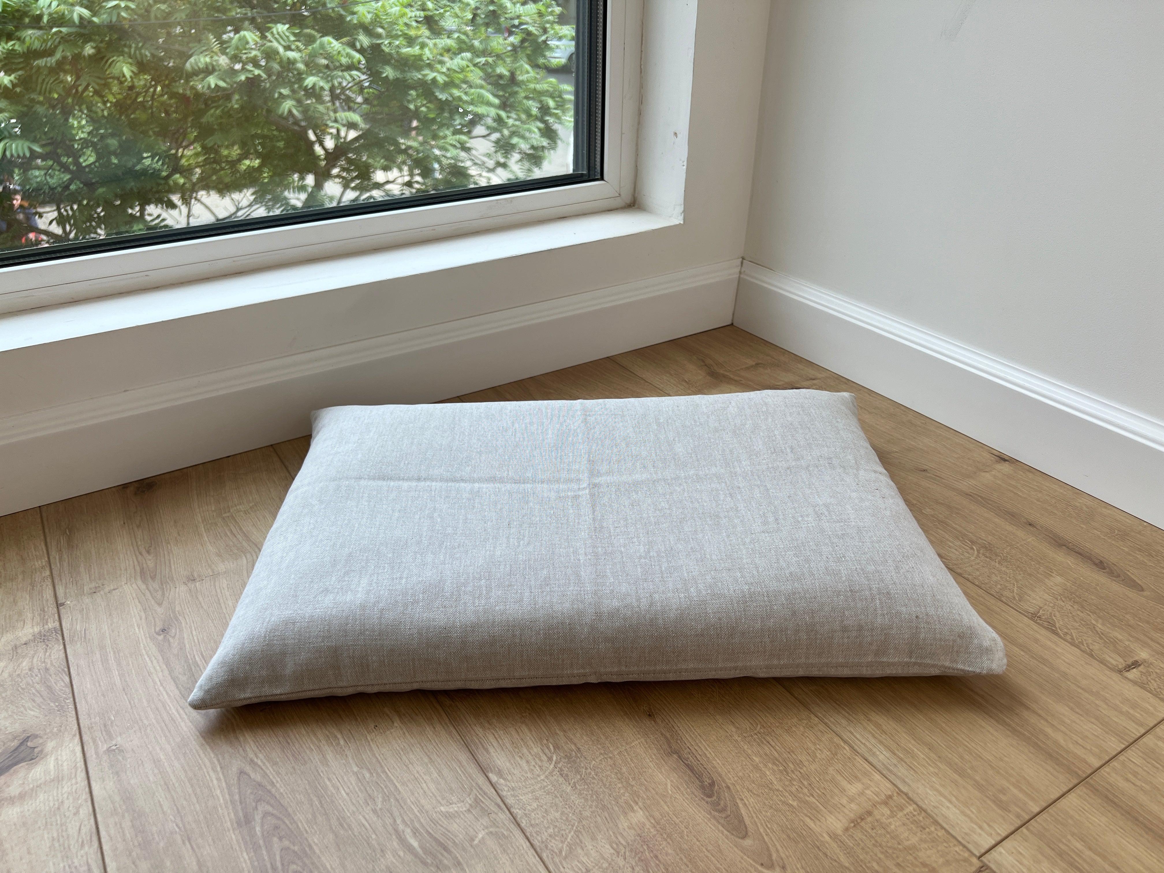 Linen Buckwheat Hulls Pillow Linen non-dyed Fabric organic high quality Buckwheat Hulls Bed Pillow Eco friendly pillow for sleep