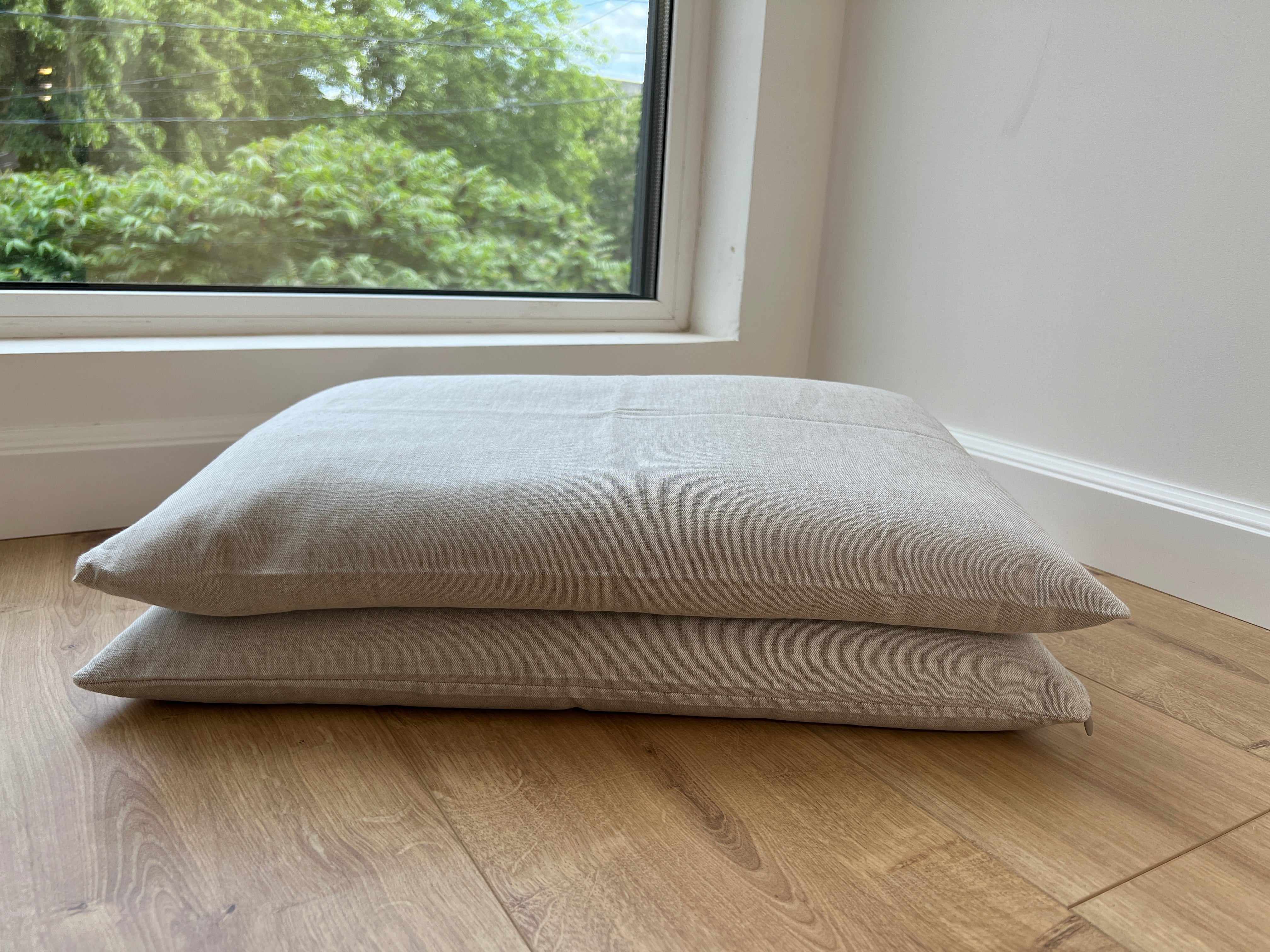 Linen Buckwheat Hulls Pillow Linen non-dyed Fabric organic high quality Buckwheat Hulls Bed Pillow Eco friendly pillow for sleep