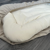 29"x45" (75x115 cm) Hemp Linen Pet Bed Mat Pad Cushion Removable Washable Linen Cover Organic Hemp Fiber Filler Natural Linen Fabric
