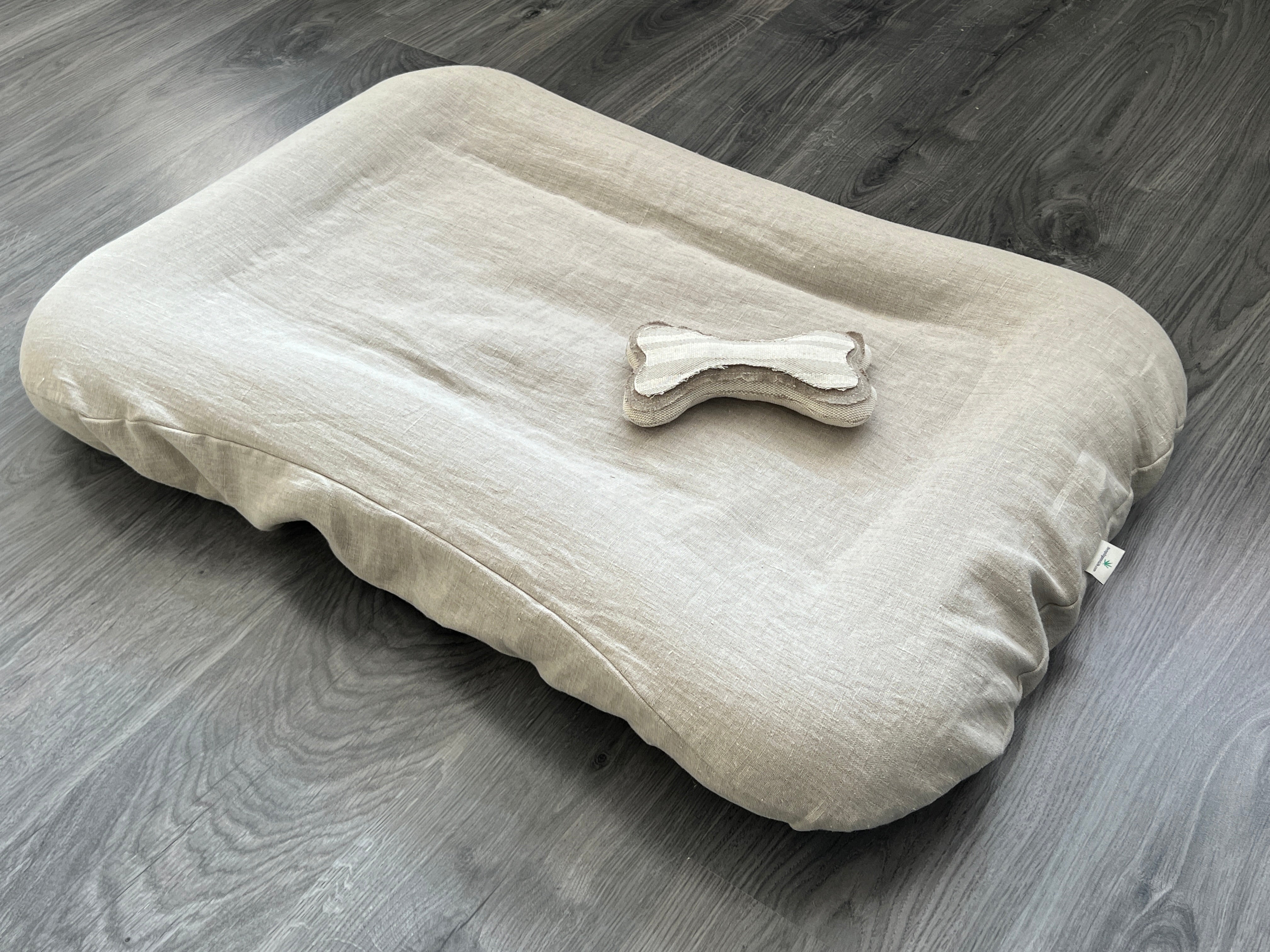29"x45" (75x115 cm) Hemp Linen Pet Bed Mat Pad Cushion Removable Washable Linen Cover Organic Hemp Fiber Filler Natural Linen Fabric
