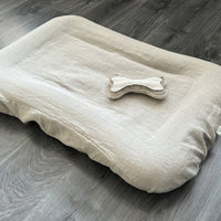 29"x45" (75x115 cm) Hemp Linen Pet Bed Mat Pad Cushion Removable Washable Linen Cover Organic Hemp Fiber Filler Natural Linen Fabric