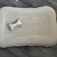 29"x45" (75x115 cm) Hemp Linen Pet Bed Mat Pad Cushion Removable Washable Linen Cover Organic Hemp Fiber Filler Natural Linen Fabric