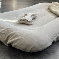 29"x45" (75x115 cm) Hemp Linen Pet Bed Mat Pad Cushion Removable Washable Linen Cover Organic Hemp Fiber Filler Natural Linen Fabric