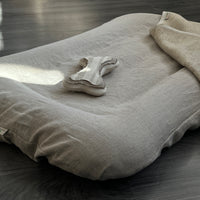 29"x45" (75x115 cm) Hemp Linen Pet Bed Mat Pad Cushion Removable Washable Linen Cover Organic Hemp Fiber Filler Natural Linen Fabric