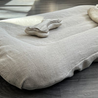 29"x45" (75x115 cm) Hemp Linen Pet Bed Mat Pad Cushion Removable Washable Linen Cover Organic Hemp Fiber Filler Natural Linen Fabric