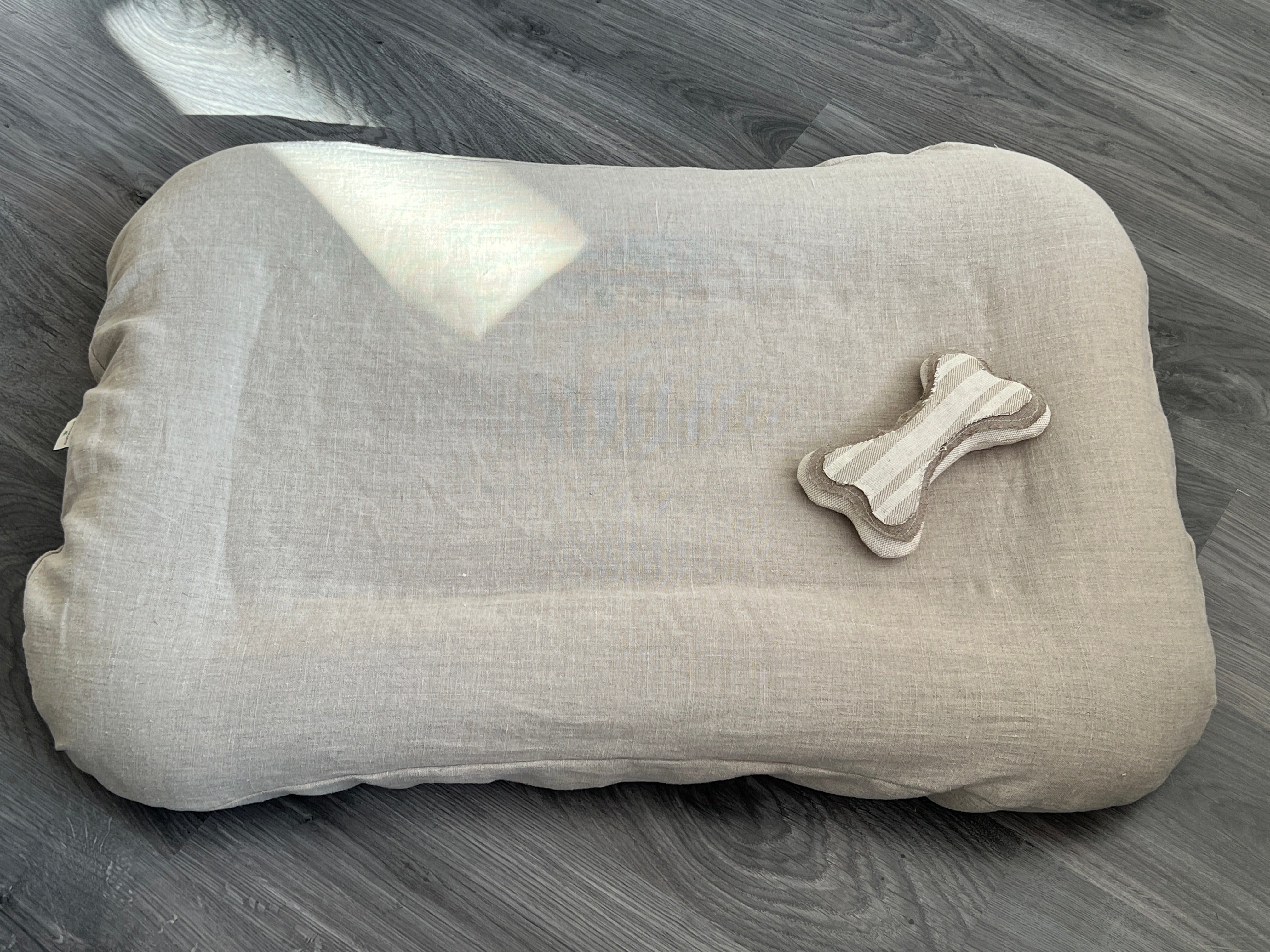 29"x45" (75x115 cm) Hemp Linen Pet Bed Mat Pad Cushion Removable Washable Linen Cover Organic Hemp Fiber Filler Natural Linen Fabric