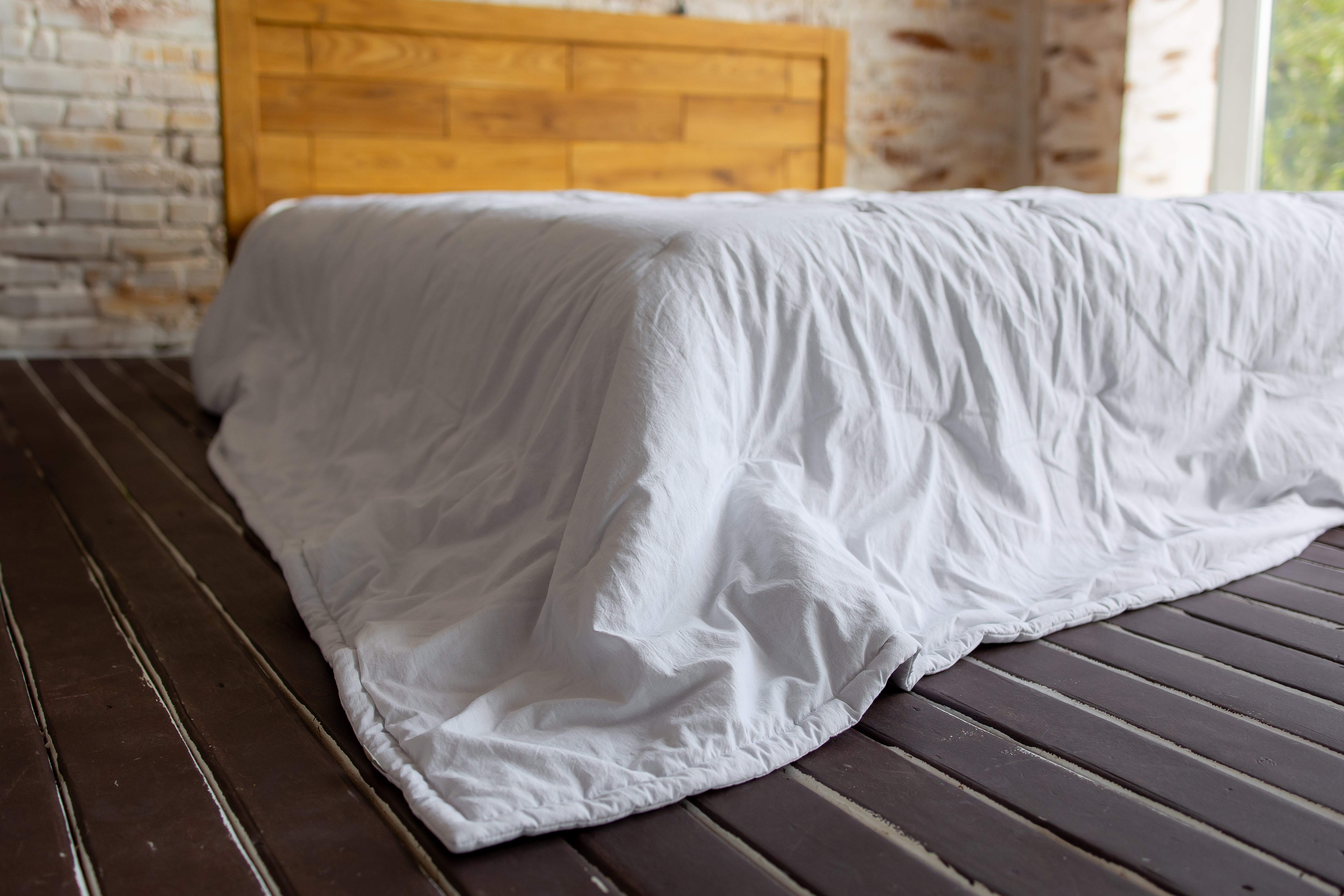Hemp Blanket with Washed Cotton: Thin, Lightweight Summer Quilt