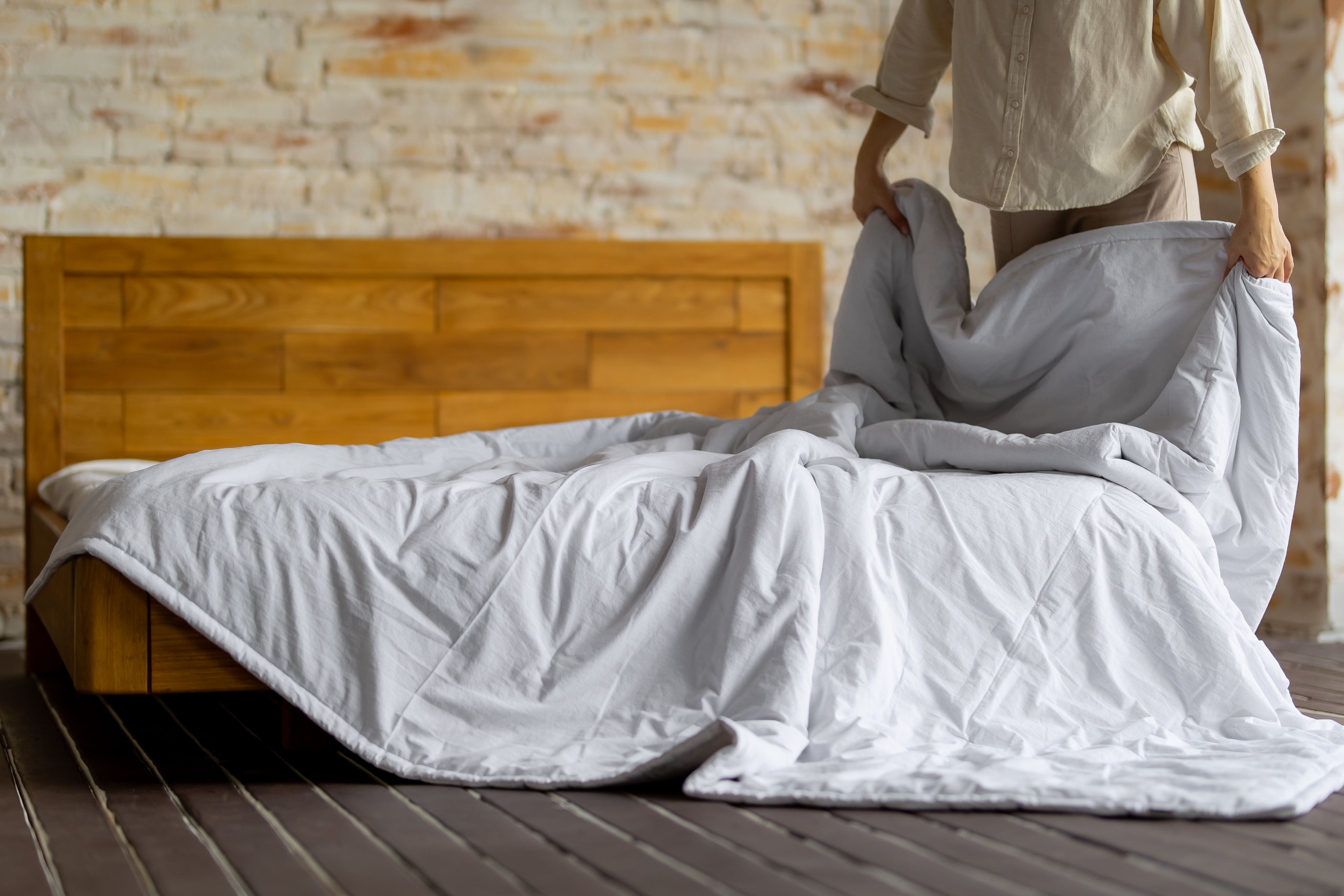 Hemp Blanket with Washed Cotton: Thin, Lightweight Summer Quilt