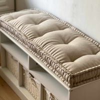 Hemp Custom madeWindow Mudroom Floor bench cushion filled organic hemp fiber in natural non-dyed linen fabric unique all natural pillow