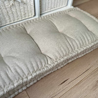 Hemp Custom madeWindow Mudroom Floor bench cushion filled organic hemp fiber in natural non-dyed linen fabric unique all natural pillow