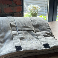 Kinder Garden Hemp Linen Sleep Bag with Pillow School Nap Mat Kids Organic Hemp Fiber Filling in Linen Fabric blanket quilt, hand made