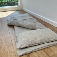 Kinder Garden Hemp Linen Sleep Bag with Pillow School Nap Mat Kids Organic Hemp Fiber Filling in Linen Fabric blanket quilt, hand made